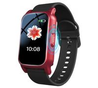 Weyot Bracelet Alarme Personne Agee, Montre Connectée avec Détection De Chute, SOS Montre Intelligente avec Conversation Bidirectionnelle Geo-Fence GPS Localisateur,Red