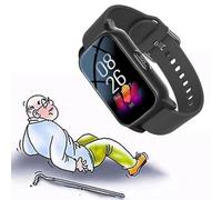 Weyot Bracelet Alarme Personne Âgée, Montre Connectée Senior avec Détection De Chute, Appel Vidéo HD, Appel Vocal HD Et Étanchéité IP67, Bracelet GPS pour La Démence Alzheimer,Black