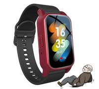 Weyot Bracelet SOS Personnes âgées, Montre Connectée avec Détecteur de Chute, Bracelet GPS Tracker, Bracelet de Positionnement GPS, Montre Intelligente pour Personnes âgées,Red
