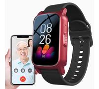 Weyot Montre Connectée avec Détecteur de Chute, Montre Intelligente pour Personnes âgées, Bracelet de Positionnement GPS, Bracelet GPS Tracker for Seniors, Bouton D'alarme SOS,Red