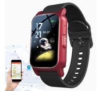 Weyot Montre Connectée avec Détecteur de Chute, Montres Intelligentes Surveillance De La Santé des Personnes Âgées, Bracelet De Positionnement GPS,Red
