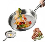 Weyot Poêle Martelée en Titane avec Couvercle, Titanium Pan, Titanium Non Stick Frying Pan, Poêle à Frire Antiadhésive en Titane pour La Cuisine, Cuisinière à Gaz, électrique