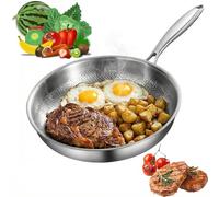 Weyot Poêle Martelée en Titane, Titanium Non Stick Frying Pan, Poêle à Frire Antiadhésive en Titane, Couvercle Inclus, pour Cuisine Commerciale et Utilisation de Campingpan + lid,11in (28cm)