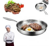 Weyot Poêle Martelée en Titane, Titanium Pan, Titanium Non Stick Frying Pan, Casserole Antiadhésive Résistante Aux Rayures, Qui Chauffe Uniformément et Passe Au Lave-Vaisselle