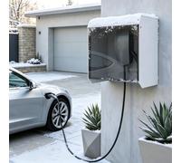 Weyot Toit de Protection pour Borne de Recharge de Véhicule électrique, Boîtier Mural pour Chargeur de Véhicule électrique avec Couvercle en Acrylique White, 55x40x25cm