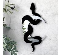 Weysat Black Snake and Crescent Moon Mirror Gothic Wall Decor Gothic Snake Decor Boho Hanging Mirrors Home Decorative Wall Art for Living Room Bathroom Bedroom Hallway