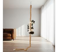 Weysat Corde d'escalade pour Chat avec Crochet - Fixation Murale - 5 cm x 2,7 m - pour intérieur et extérieur