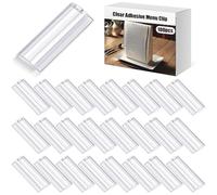 Weysat Lot de 100 supports adhésifs transparents de 3,8 cm pour menu, petite étagère, étiquettes de prix, clips de prix, pinces pour restaurant, café, magasins de vente au détail