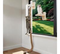 Weysat Lot de 2 perchoirs à corde d'escalade pour chat avec corde d'escalade de 150 cm, jouet mural avec griffoir, plate-forme de saut pour chaton, échelle, marches murales pour jouer et se reposer