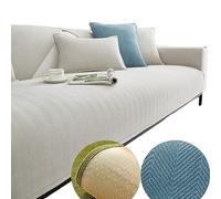 WEYSHHT Housse de Canapé Protectrice en Chenille à Chevrons, Herringbone Chenille Fabric Furniture Protector Sofa Cover, 2023 New Universal Non Slip Couch Cover, Funny Fuzzy Couch Cover