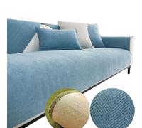 WEYSHHT Housse de Canapé Protectrice en Chenille à Chevrons, Herringbone Chenille Fabric Furniture Protector Sofa Cover, 2023 New Universal Non Slip Couch Cover, Funny Fuzzy Couch Cover