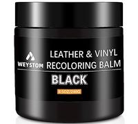WEYSTOM Baume de recoloration noir pour cuir - Kit de réparation et de restauration pour cuir usé, émoussé, craquelé