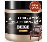 WEYSTOM Kit Reparation Cuir, Colorant réparateur Beige pour Meubles, Sacs et intérieurs de Voiture | Répare Les Rayures, la décoloration et Les Fissures Tout en renouvelant Les Surfaces
