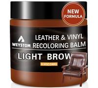 WEYSTOM Kit Reparation Cuir, Colorant réparateur Brun Clair pour Meubles, Sacs et intérieurs de Voiture | Répare Les Rayures, la décoloration et Les Fissures Tout en renouvelant Les Surfaces