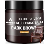 WEYSTOM Kit Reparation Cuir, Colorant réparateur Brun Foncé pour Meubles, Sacs et intérieurs de Voiture | Répare Les Rayures, la décoloration et Les Fissures Tout en renouvelant Les Surfaces