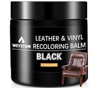 WEYSTOM Kit Reparation Cuir, Colorant réparateur Noir pour Meubles, Sacs et intérieurs de Voiture | Répare Les Rayures, la décoloration et Les Fissures Tout en renouvelant Les Surfaces