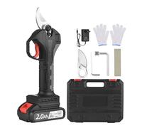 Weytoll Ciseaux électriques professionnels, 21 V 30 mm, 2 batteries, 2 Ah, cisailles pour jardin, arbre à fruits, 1,6 lb, noir, rouge, argent