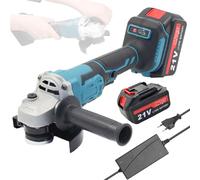 Weytoll Meuleuse d'angle 125 mm, 21 V, meuleuse angulaire sans balais, 2 batteries au lithium, outil électrique de meulage, outil électrique pour couper et polir les carreaux, rectifier les métaux