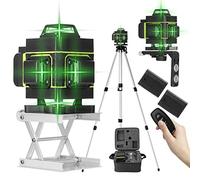 Weytoll Niveau Laser auto-nivelant avec Trépied, Niveau Laser 4 x 360° 16 lignes, IP54 étanche à la poussière et à l'eau, télécommande, 2 piles 3000 mAh, portée de travail de 25 m