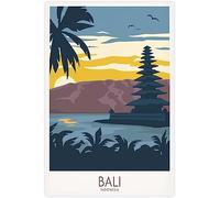WEYUE Art de la toile Bali île paysage Vintage voyage affiche imprimés décoratifs peinture murale toile chambre décor Sans cadre 30x45cm
