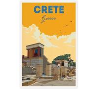 WEYUE Art de la toile Crète grèce affiche de voyage Vintage images décoratives pour salon décor Art Mural Sans cadre 30x45cm