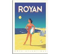 WEYUE Art de la toile Royan France côte atlantique affiche de voyage Vintage toile affiches murales peintures décoratives décor à la maison Sans cadre 30x45cm