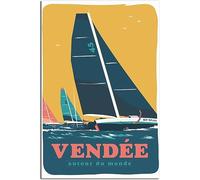WEYUE Art de la toile Vendée Autour Du Monde Vintage voyage affiche peintures murales décor à la maison peinture toile Art Mural Sans cadre 30x45cm