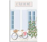WEYUE Tableaux décoratifs Ré île vélo Vintage voyage affiche décor à la maison imprimés décoratifs peinture murale Art Mural Sans cadre 60x90cm