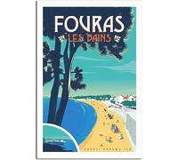 WEYUE Toile Art France Fouras plage Vintage voyage affiche décor à la maison peintures décoratives peinture toile chambre Sans cadre 40x60cm