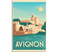 WEYUE Toile imprimée Avignon La Cite Des Papes Vintage Voyage Affiche Peinture Décoration de La Maison Peintures Murales Art Mural Sans cadre 50x75cm