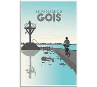 WEYUE Toile imprimée Passage Du Gois Noirmoutier Vintage Voyage Affiche Décor À La Maison Peinture Toile Peintures Murales Art Mural Sans cadre 50x75cm