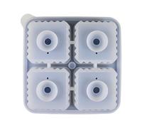 Wezalget Bacs À Glaçons,Moule À Glaçons 4 Cavités Congélateur | Forme Grande Cube Moule Démoulage Facile | Pour Cocktail Camping Dégustation Whisky Mariage Bar Maison Fête Boissons