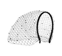 Wezalget Bandeau de Voile Funèbre Noir,Bandeau Nuage Mariée Rétro Pour Femmes - Accessoire Coiffure Tendance pour Bal Masqué Cérémonie Défilé Quotidien