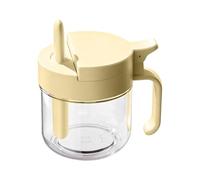 Wezalget Boîte d'assaisonnement transparente, pots de stockage de condiments en verre de 380 ml avec couvercle et cuillère, pour stocker le sel, le sucre et le miel