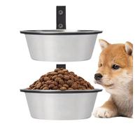 Wezalget Bol pour Chien en Acier Inoxydable - Gamelle Murale pour Chien - 2 Pièces Mangeoire Surélevée Anti Renversement Bol en Acier Inoxydable pour Chat pour Chiot Chats D Intérieur Lapin