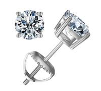 Wezalget Boucles d'Oreille à Pousette,Pierre de Laboratoire 2 Carats Boucles d'Oreille Femme - Accessoire Mode Bijou Argent pour Voyage Rencontre Plage Mariage Anniversaire Noël | Pour Épouse Amie