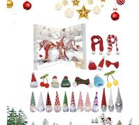 Wezalget Calendrier de l Avent des Lutins de Noël,Décorations Festives pour et Adultes | Calendrier De Compte À Rebours De 24 Jours Avec Figurines De Nains Ornements Pour Décorer Cheminée, Table,