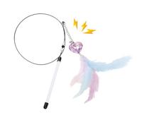 Wezalget Canne à Jouet pour Chat,80 cm Jeu Interactif Réaliste - Queue Colorée Et Grelot | pour Exercice Temps De Jeu Routine Enrichissement Intérieur Quotidien Lien Affectif Détente Maison