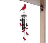 Wezalget Carillon Cardinal - Décoration Commémorative,Carillon À Vent Oiseau | pour La Perte De Maman Papa Enfant Grand-Parent Extérieur Jardin Patio Cour Appartement