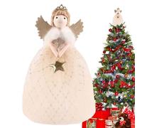 Wezalget Décors de Cime d'arbre de Noël | Ange et Étoile Décorations de Noël | Fille Mignonne Ornements De Cime d'arbre,pour Décoration de Maison Chambre Salon Bureau École Table Fête Extérieur