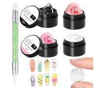 Wezalget Gel Dur pour Ongles - Gel De Manucure 4 Couleurs | Extention Sans Eau Colle 3D Pour Salon À Domicile Décorations Fantaisie