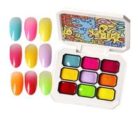 Wezalget Gel pour Peinture d'Ongles | Gel de Vernis Femme 9 Couleurs pour Art de Nail | Cosmétique à Effet Dégradé de Longue Durée pour Voyage Transport Rencontres Rassemblements Plage et Mariage