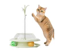 Wezalget Jouet Distribuant des Friandises pour Chat | Jouets Interactifs pour Chats avec Canne À Ressort Et Billes,Jeu d'alimentation Ludique pour Simulation De Chasse Et Dressage - Lutter Ennui Et