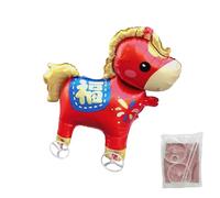 Wezalget Kit d'Animaux en Ballons | Édition 2026 Cartoon avec Roues | Ballon Cheval Animal Qui Se Tient Debout Seul et Marche,Pour Fête du Printemps Vacances Anniversaire Célébration Adultes Jardin