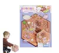 Wezalget Kit d'autocollants de maison miniature, scène d'autocollant miniature,Décalcomanies Scrapbook Effet - Créez vos propres autocollants de scène, scènes d'autocollants de petite maison pour