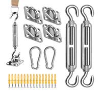 Wezalget Matériel pour Voile D'ombrage | Accessoires de Voile Résistants | Kit en Acier Inoxydable Rétractable pour Terrasse Balcon Piscine Camping-Car Jardin et Camping