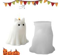 Wezalget Moule à Bougies Fantôme en Silicone Halloween | Pochoir pour Bougies d'Halloween | Accessoires Créatifs Adorables Pour Fabriquer Décorations En Chocolat Savon Gâteau