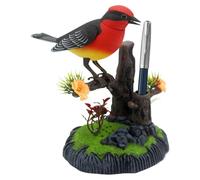 Wezalget Oiseau Électronique de Compagnie | Porte-Stylo Mignon avec Piaulement,Oiseau Mobile Apparence Réaliste pour Pâques Noël École Cuisine Chambre Salon Bureau