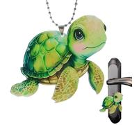 Wezalget Ornement De Tortue Pour Rétroviseur - Ornement De Figurine De Tortues De Mer Plates Pour L'Intérieur Automobile - Décoration Pour Rétroviseur Auto, Pendentif Auto Réaliste En Acrylique - Pour