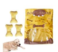 Wezalget Puppy mâcher des Jouets en Peluche, collations en Peluche Jouet Chien | Chien Food Food Scoffle en Peluche Snacks Doux Sac Jouets Squeaky Bone | Crinking Interactive drôle Mignon